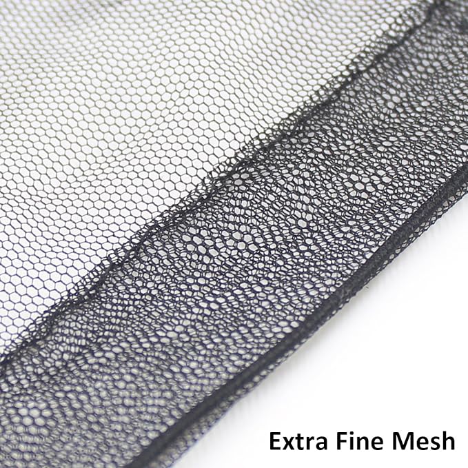 Anvin Mosquito Head Mesh Nets Gnat Face Netting for No See Ums Insects Bugs Gnats Biting Midges from Any Outdoor Activities, Works Over Most Hats Comes with Free Stock Pouches (3pcs, Black)