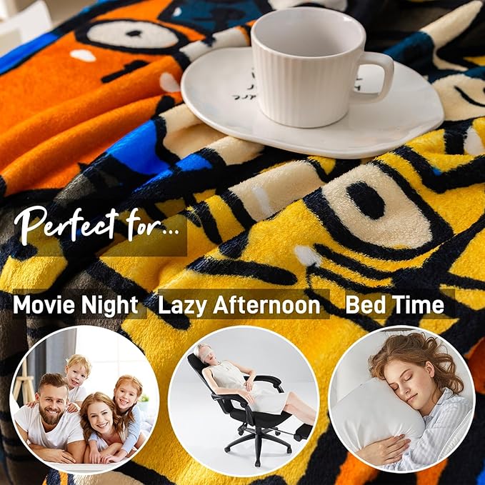 2025 Best Gift Cat Original Designer Throw Blanket, Warm Soft Cute Cat Lover Gifts for Women, Cat Mom Gifts for Cat Lovers, Funny Cat Themed Gifts Blanket for Kids, Birthday Christmas, Blue