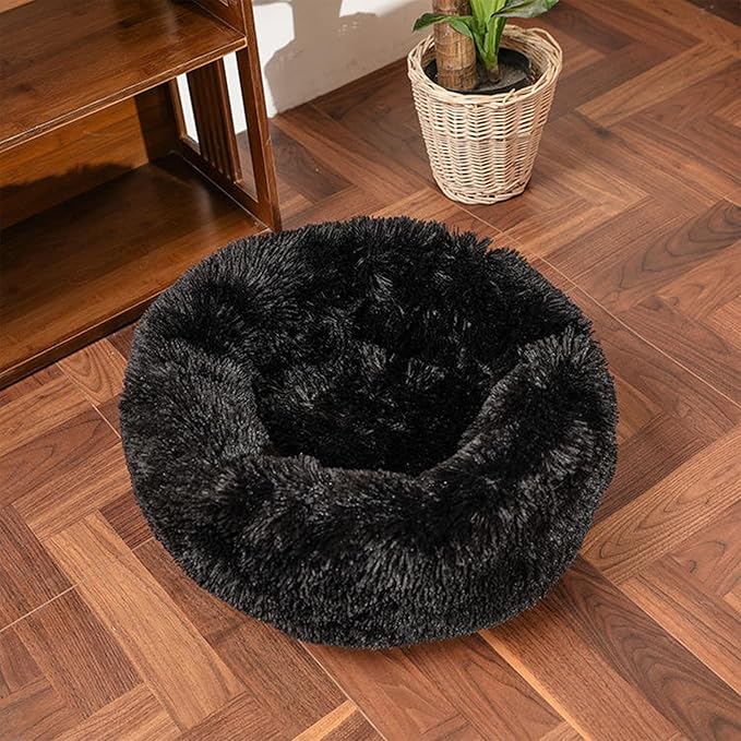 Nisrada Dog Bed for Small Medium Large Dogs, 24 inch Calming Dogs Bed, Washable-Round Cozy Soft Pet Bed for Puppy and Kitten with Slip-Resistant Bottom