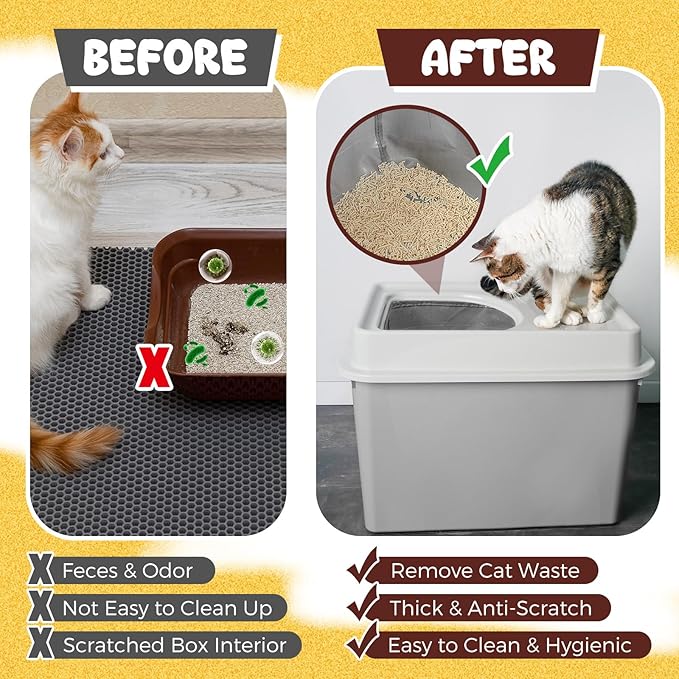 Abbylike 6 Pcs Reusable Litter Box Liners Cat Nonslip Litter Boxes Liner Sifting Liners for Litter Box Robust Design Waterproof Scoop Scratch Resistant Leakproof Machine Washable (type-a)