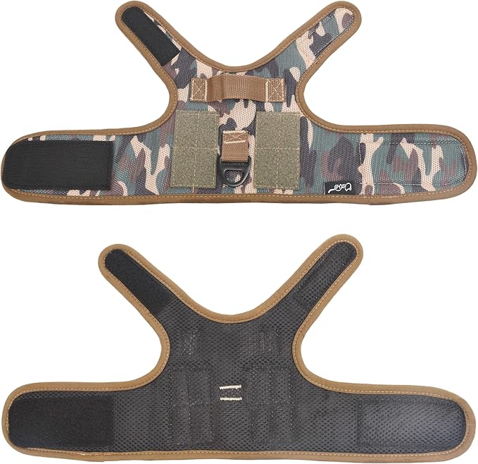 Tactical Cat Harness and Leash for Walking Escape Proof Breathable Mesh Fabric, Jungle Camo, X-Large, Adjustable Cat Walking Jackets, Padded Stylish Cat Vest