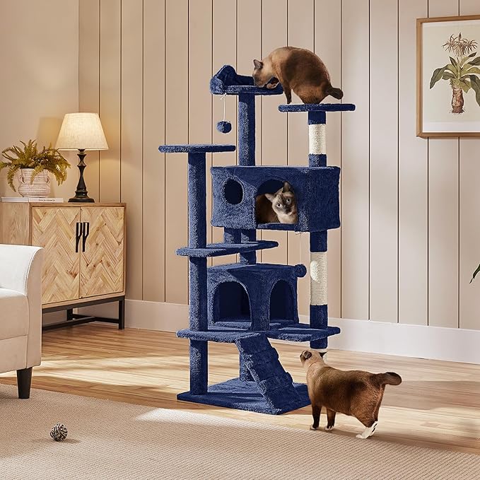 Yaheetech 54in Cat Tree Tower Condo Furniture Scratch Post for Kittens Pet House Play