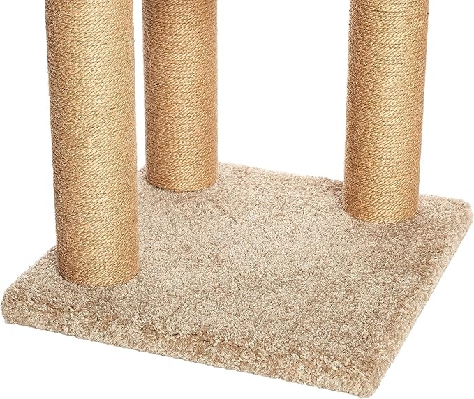 Amazon Basics Cat Tree Indoor Climbing Activity Tower with Scratching Posts, Medium, 15.7 x 31.5 Inches, Beige