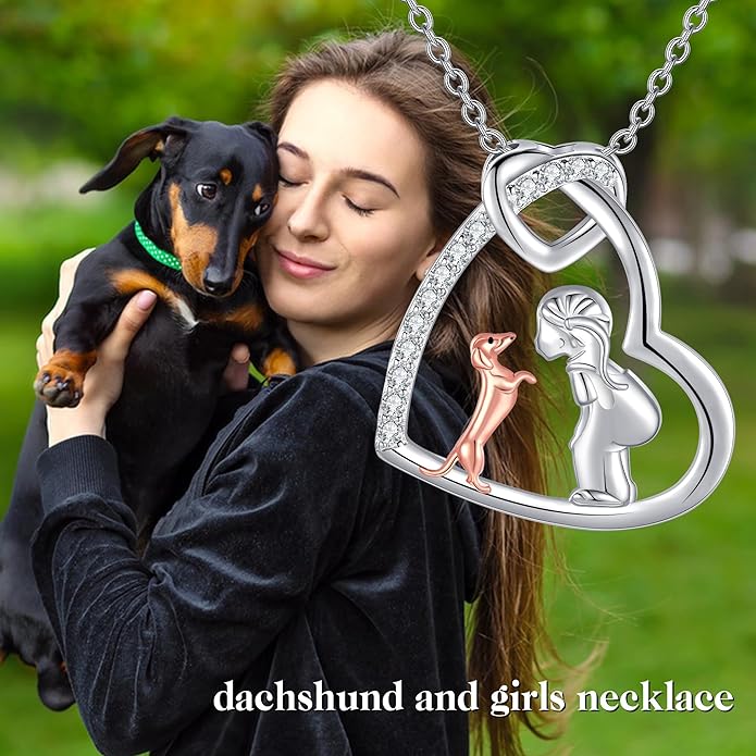 Animal and Human Necklace Sterling Silver 925 Cute Animal Necklaces Jewelry Gift For Women