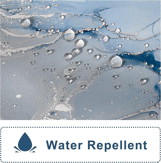 AWERT Blue Marble Shower Curtain for Bathroom Modern Blue White Marble Ink Shower Curtain with Hooks Washable Bathroom Accessories Bathtub Decor 72x78inch