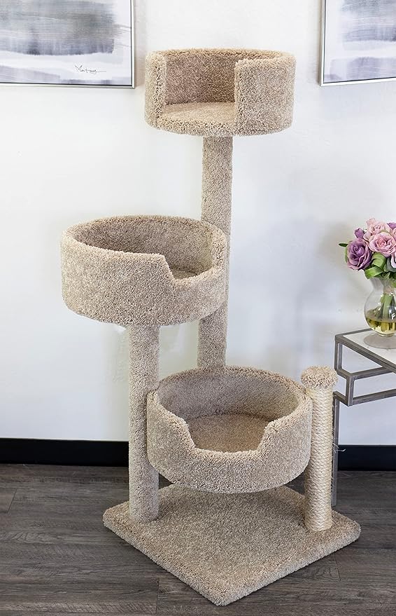 New Cat Condos Wood and Carpet Cat Tree for Big Cats