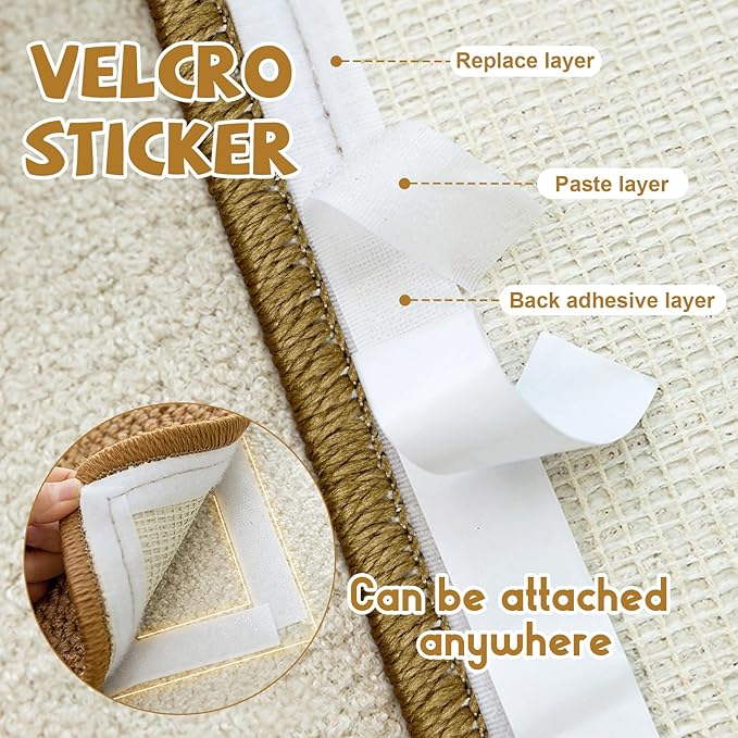 Large Natural Sisal Cat Nail File Scratcher, Sisal Cat Scratch Pad Wrapped Around Cat Scratcher Post or Cat Tower, Sisal Cat Scratching Post Repair Mat for Furniture & Scratch Board (23.6*15.6 Inch)