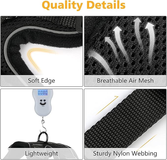 Dooradar Cat Harness and Leash Set, Escape Proof Safe Adjustable Kitten Vest Harnesses for Walking, Easy Control Soft Breathable Mesh Jacket with Reflective Strips for Cats, Black, S