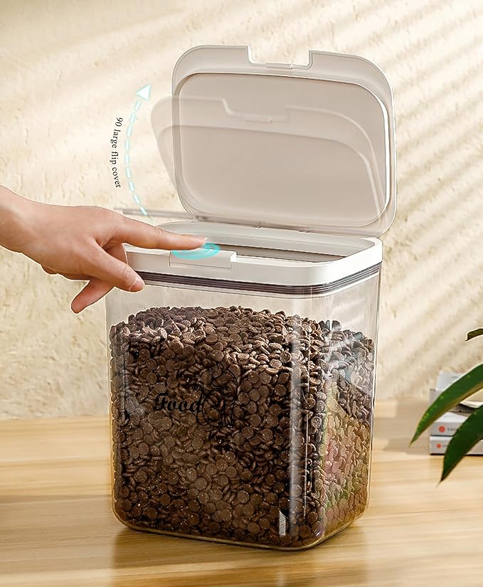 Airtight Cat Food Storage Container | 6.0 Qt/5.5 L Dry Cat Food Bin With Food Scoop |Hold up to 4~5lbs of Cat Food Kibble| Airtight Dog and Cat Food Trats Container |Clear BPA Free