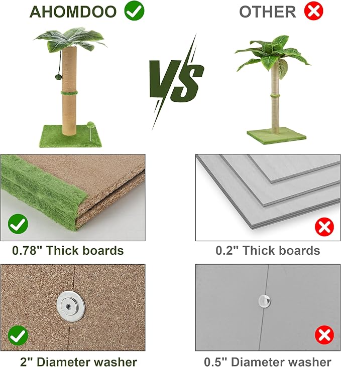 Cat Scratching Post 36 Inches Heavy Duty Scratching Post with Palm Leaf Cat Tree Large Cat Scratch Post for Adult and Kitten