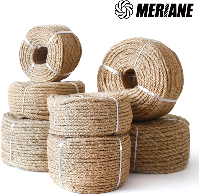 4mm Nature Jute Twine, 164 Feet Jute Rope for Cat Scratching Post DIY Arts Crafts Gardening Bundling Home Decor