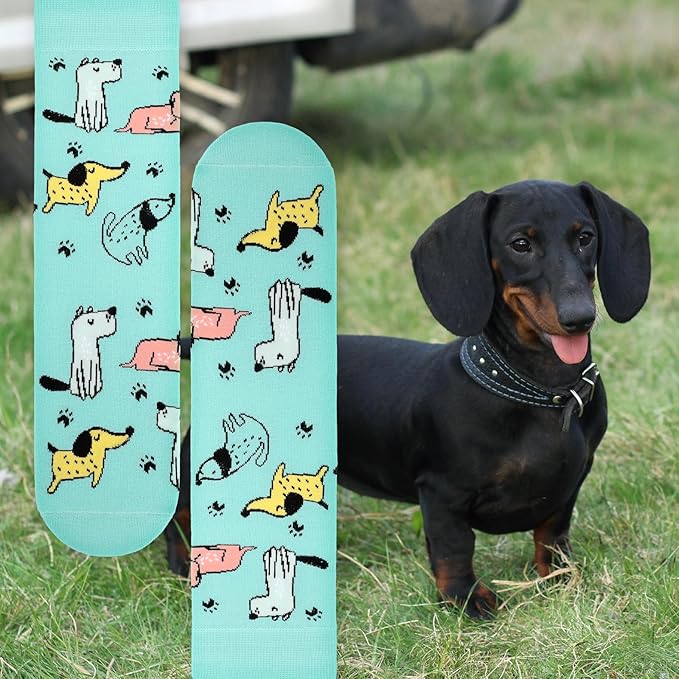 AGRIMONY Funny Cat Dog Socks for Women Teen Girls-Animal Novelty Cute Socks-Mothers Day Cat Dog Mom Gifts Stocking Stuffers