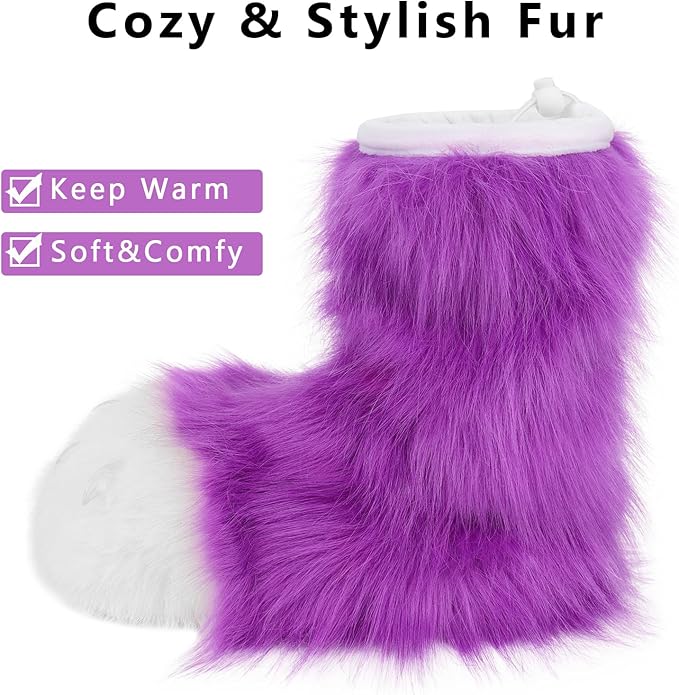 Animal Fuzzy Slippers Bear Cat Wolf Dog Fox Fursuit Feet Paw Claw Shoes Furry Boots Costume Accessories for Adult Kids