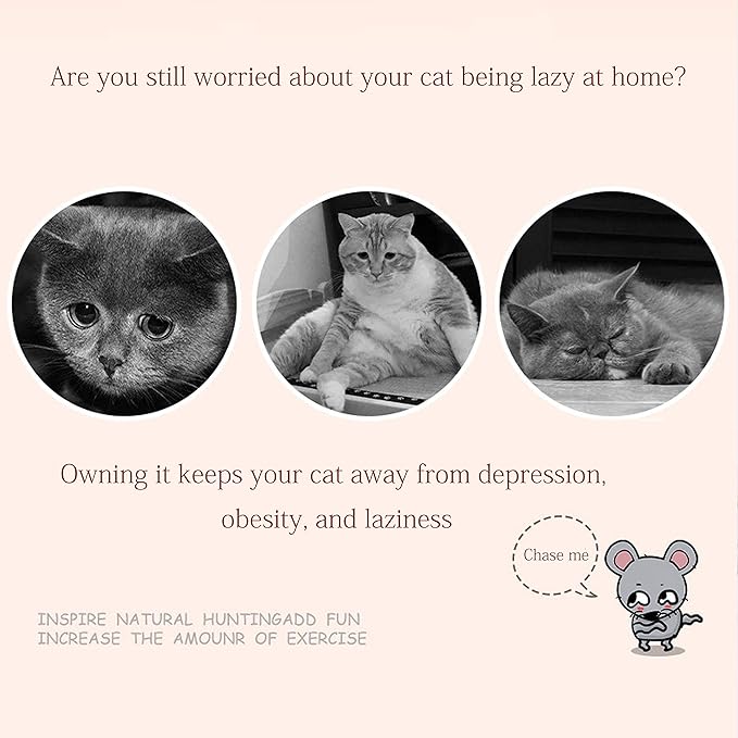 4PCS Vibrating Drawstring Mouse Cat Catching Mouse Toy Funny Cat Mouse Plush Cat Toy Jumping Mouse