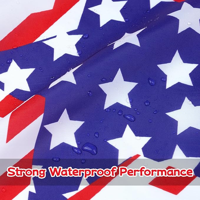 4th of July Waterproof Shower Curtain Set - Standard 71 x 71 inch, American Star Fireworks Independence Day Waterproof Fabric Shower Curtain with 12 Hooks, Bathroom Accessories, 1 Panel