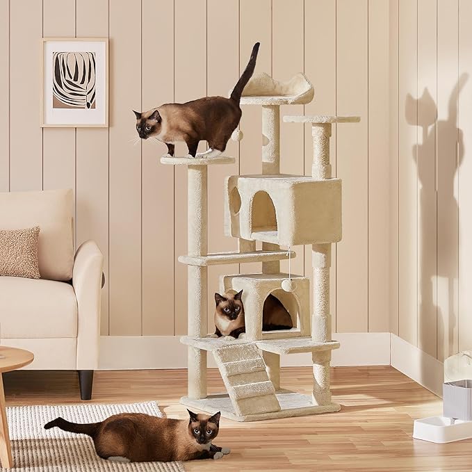 Yaheetech 54in Cat Tree Tower Condo Furniture Scratch Post for Kittens Pet House Play