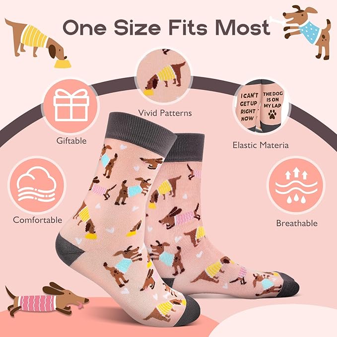 AGRIMONY Funny Cat Dog Socks for Women Teen Girls-Animal Novelty Cute Socks-Mothers Day Cat Dog Mom Gifts Stocking Stuffers