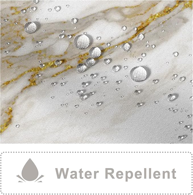 AWERT Abstract Minimalism White and Gold Ink Art Marble Shower Curtain for Bathroom Modern High Definition Printing Waterproof Shower Curtain with Hooks Bathroom Decor 72x84 inch