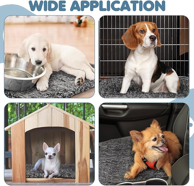 6 Pack Self Warming Cat Pads 19 x 28 Inch Self Heating Dog Cat Mats Extra Warm Thermal Pet Bed Washable Pet Crate Bed Mat Blanket Removable Cover Non Slip for Indoor Outdoor Pets (Grey)