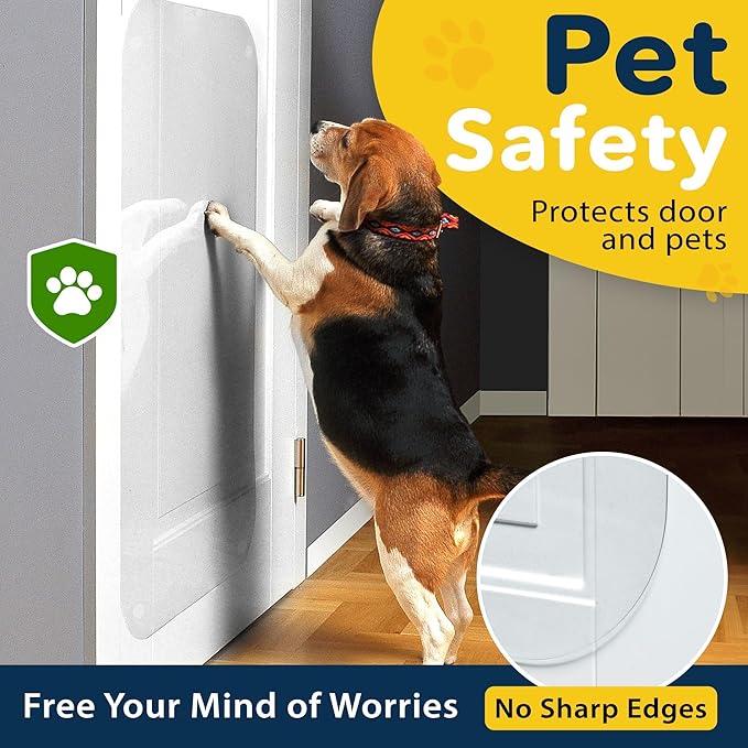 PROTECTO 2Pack Door Protector from Dog Scratching, Cat Dog Scratch Door Protector, 30x20 Dog Door Scratch Protector for Indoors Outdoors, Easy Installation on Window Wall, Glass Door, Screen Door