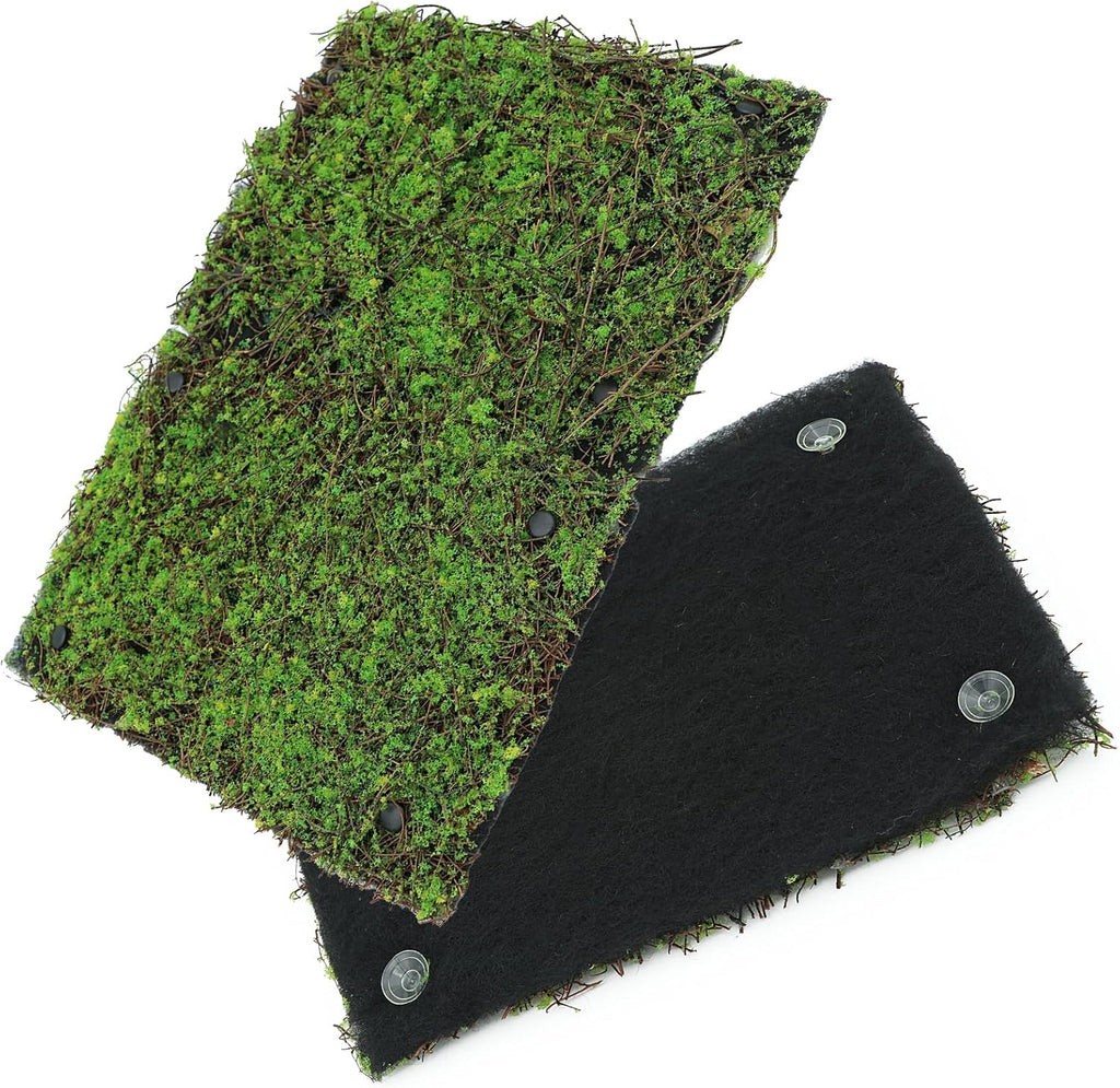 AQUA KT Terrarium Moss Background Backdrop Wall Artificial Reptile Amphibian Cage Decoration for Lizard Bearded Dragon Snake Frog Chameleon Climbing, Pack of 2