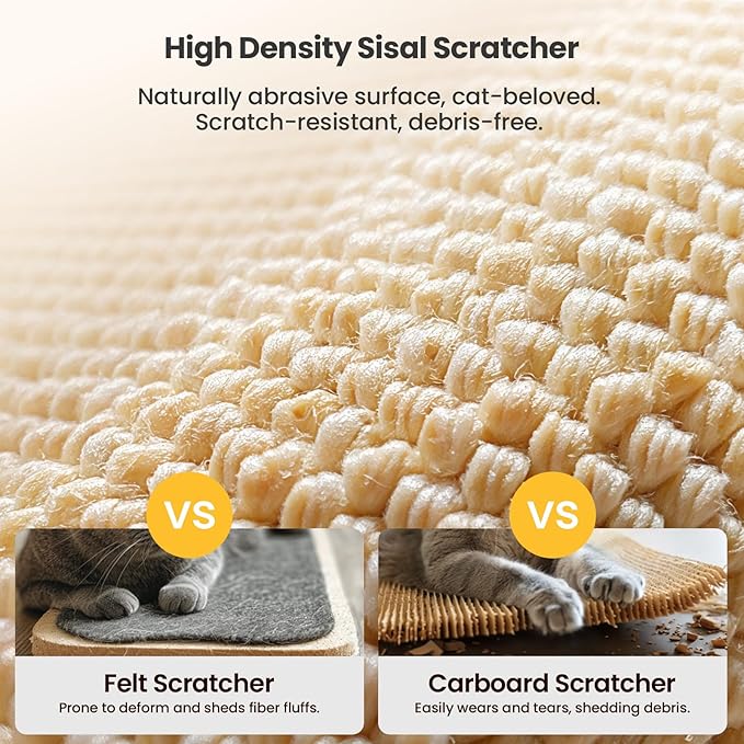 SVD.PET Cat Scratcher, Sisal Cat Scratching Board w/Replaceable Sisal Pad, Self-Groom Brush & Cat Toys, Vertical Cat Wall Scratcher, Cat Scratching Post for Indoor Wall, Furniture Protection