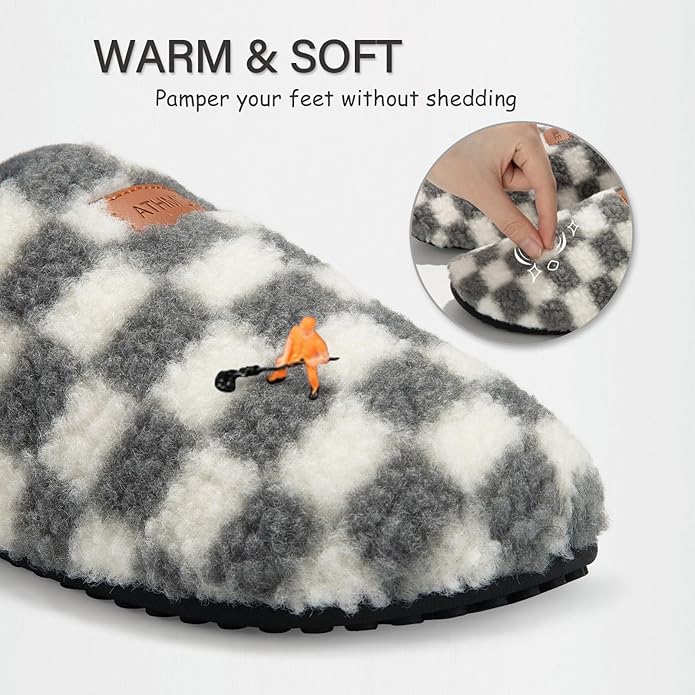 ATHMILE House Slippers for Women Men Indoor Barefoot Slippers Socks Furry Slip on House Shoes Cozy Comfy Slippers for Home Bedroom Travel Yoga