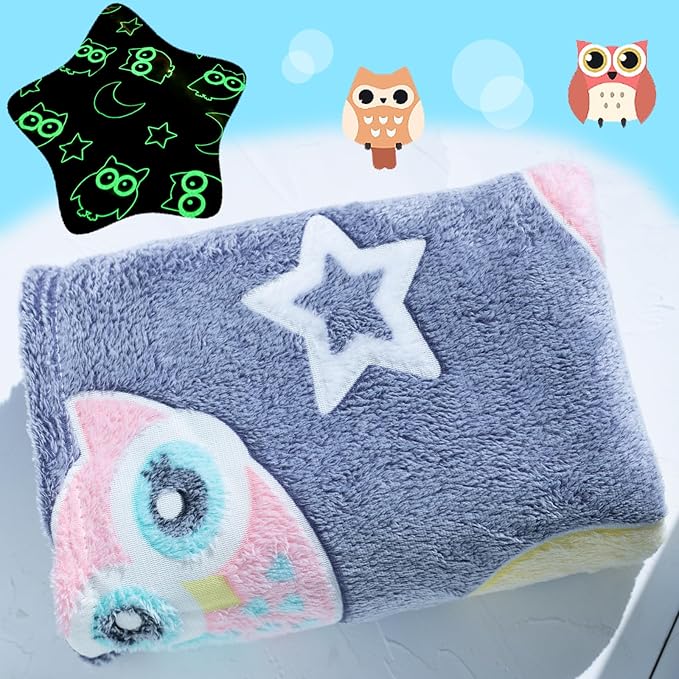 2025 Best Gift Glow in The Dark Blue Cute Bird Throw Blanket with Storage Bag, Soft Throw Blanket for Boys Girls, Birthday New Year Gift, Kids Blanket, Day Care Home Use, 50"x60" Blue