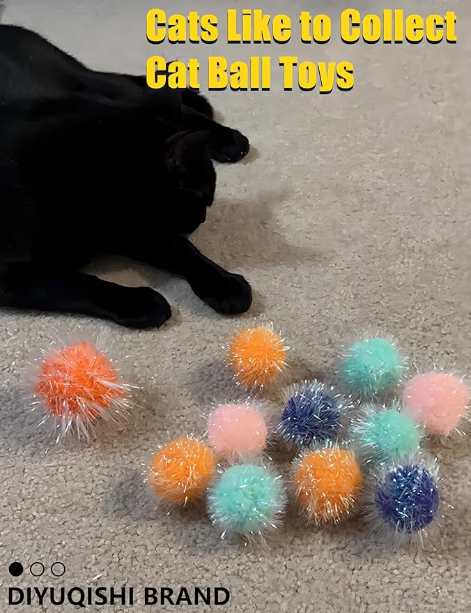 Assorted Cat Toys for Indoor Cats & Kittens - 26-Piece Set with 6 Bell Balls & 20 Reflective Balls for Safe Active Play & Mental Stimulation