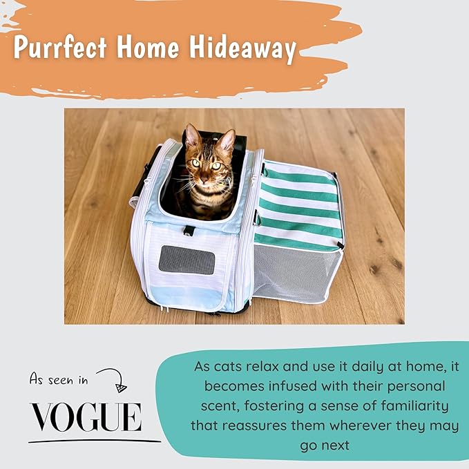 2-in-1 Premium Cat Carrier & Hideaway. Calming Carrier for Anxious Cats. Recommended by Veterinarians. Airline Approved, Soft-Sided, Expandable & Collapsible,17" x 11" x 11", Easy to Clean