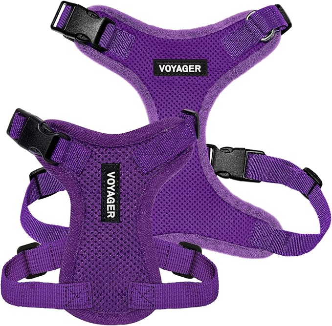Voyager Step-in Lock Pet Harness - All Weather Mesh, Adjustable Step in Harness for Cats and Dogs by Best Pet Supplies - Purple, XL