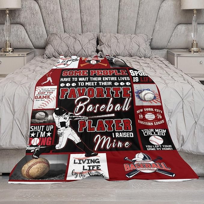 Baseball Blanket Sport Baseball Gifts for Girls Boys Woman Kids Baseball Lover Throw Blankets Soft Blanket Warm Fleece Flannel Plush Blankets for Bed Sofa Couch 40"x50"