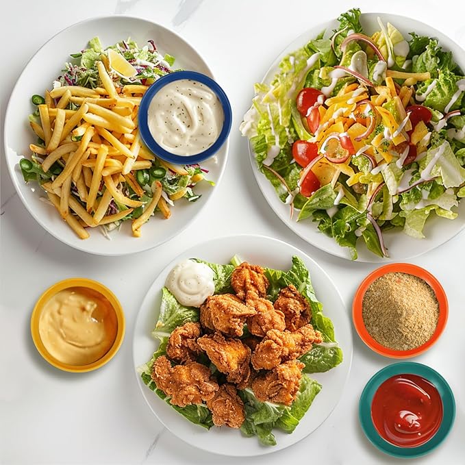 4 Inch Soy Sauce Dishes 8 Pieces, Lightweight and Unbreakable Wheat Straw Plates, Small Sauce Plate, Mini Serving Plates for Side Dishes, Condiment, Appetizer (Multicolor)