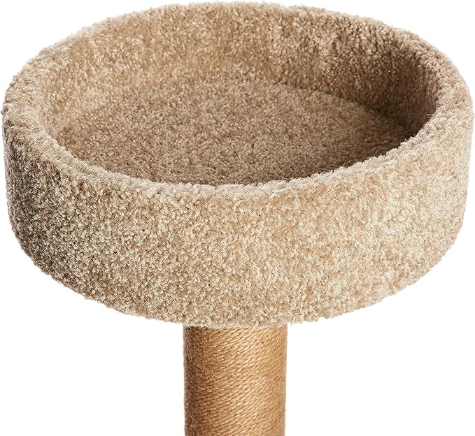 Amazon Basics Cat Tree Indoor Climbing Activity Tower with Scratching Posts, Medium, 15.7 x 31.5 Inches, Beige