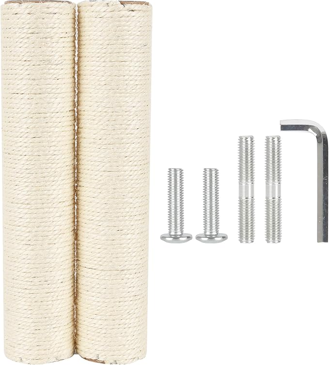 7.4cm 2.91in Diameter Cat Tree Scratching Post Replacement Sisal Pole Parts for Cat Tower (M10, 13.78in/35cm)