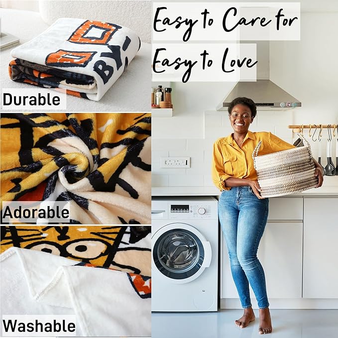 2025 Best Gift Cat Original Designer Throw Blanket, Warm Soft Cute Cat Lover Gifts for Women, Cat Mom Gifts for Cat Lovers, Funny Cat Themed Gifts Blanket for Kids, Birthday Christmas, White