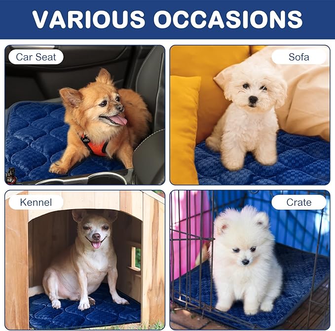 4 Pack Self Warming Cat Mat Self Heating Cat Pad Warm Thermal Pet Bed Washable Dog Crate Pad Body Heat Dog Cat Bed Mat Blanket Non Slip Bottom for Outdoor Indoor Pets