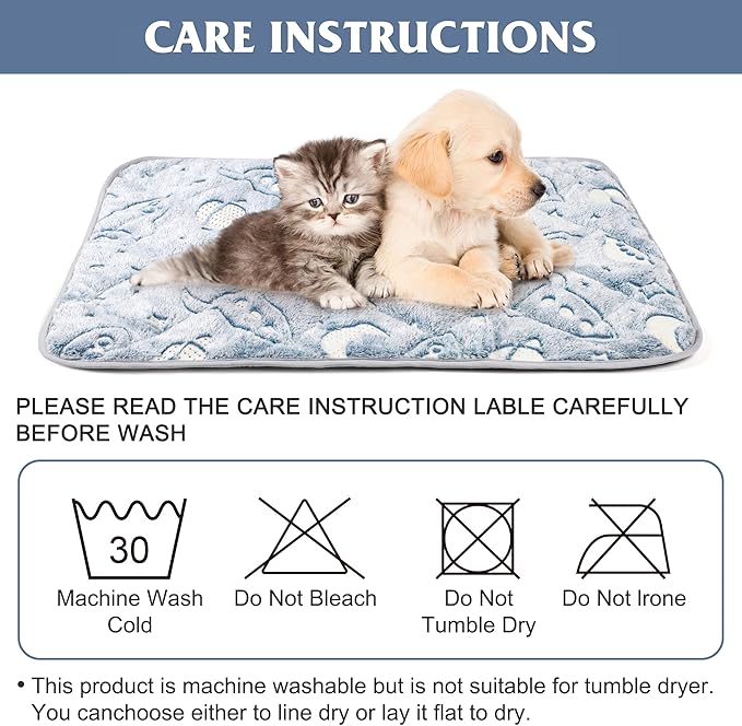 Leekalos Self Warming Cat Bed Self Heating Cat Dog Mat, Ultra Soft Extra Warm Thermal pet Pad for Indoor Outdoor Pets with Removable Cover Non-Slip Botom Washable