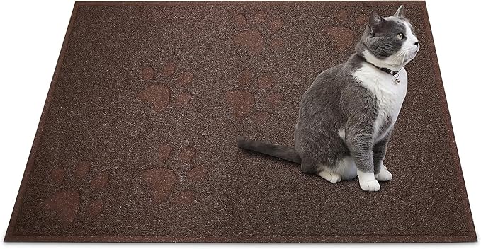 Andalus Large Cat Litter Mat, Pack of 1 - Waterproof, Non-Slip & Easy to Clean Cat Litter Box Mat for Extra Efficient Pet Litter-Trapping, Brown (30” X 18”)