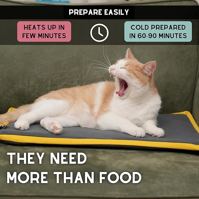 Cooling Heating Mat for Cat & Dog Small Medium Pet (16x24), 5 Layers Microwave Water Repellent No-Electric Thermal Pad Washable Non Slip Durable Solid Warming Gel Bed (Anthracite)