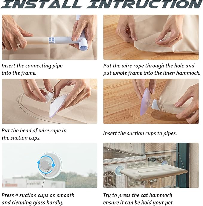 Cat Window Perch, Cat Window Hammock, Window Perch for Cats Inside Up to 50lbs