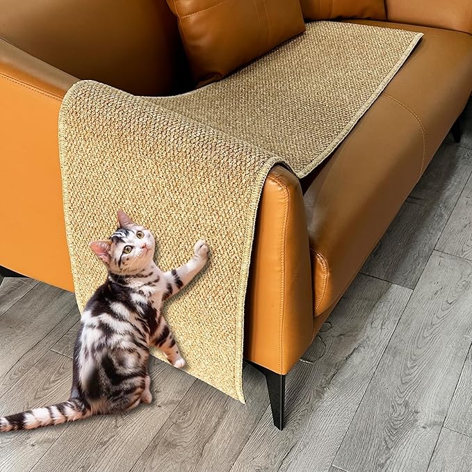 70.9"x 15.8" Thickened Extra Large Cat Wall Climbing Carpet, Cat Climbing Wall with 10pcs Fixed Nails for Indoor Cat Exercise,Cat Wall Scratcher,Wall Climbing Cat Carpet (Camel)