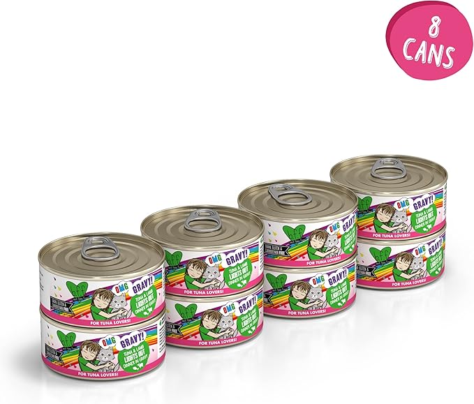 B.F.F. OMG - Best Feline Friend Oh My Gravy!, Tuna & Lamb Lights Out with Tuna & Lamb, 5.5oz Can (Pack of 8)