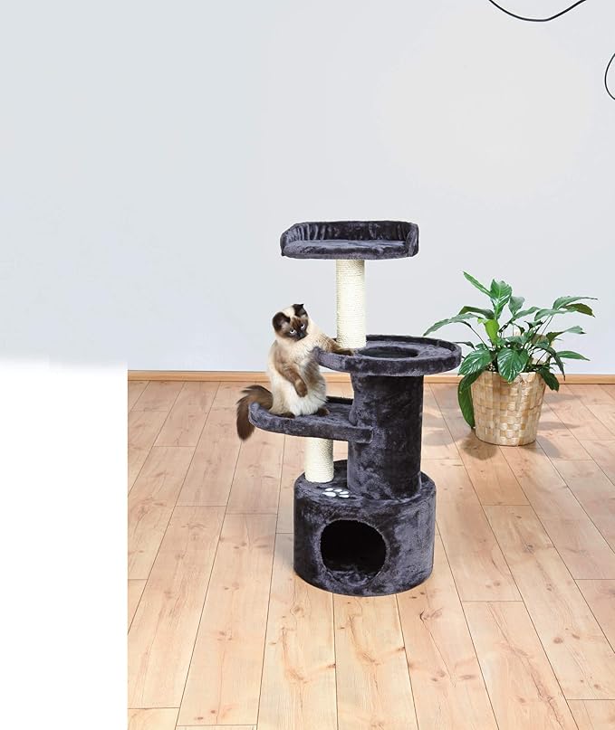 TRIXIE Pet Products Oviedo Cat Tree, Dark Gray, 3 levels (43847)