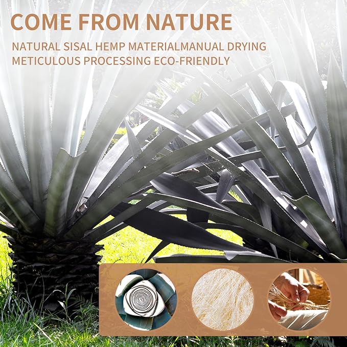 1/6 Inch Natural Sisal Rope, 164-Feet, 50m, for Cat Scratching Post, Tower, DIY Hemp Twine, Replacement, Sisal Fiber, Biodegradable, 4mm Diameter