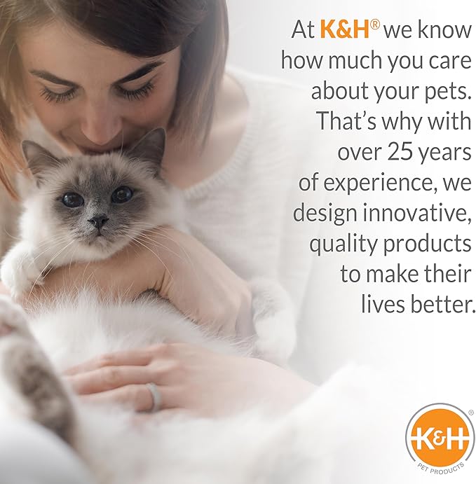 K&H Pet Products Heated Thermo-Kitty Mat, Indoor Heated Cat Bed, Pet Heat Pad for Indoor Cats and Small Dogs, Cat Heating Pad, Electric Thermal Warming Cat Bed Mat, Mocha/Tan 12.5 X 25 Inches
