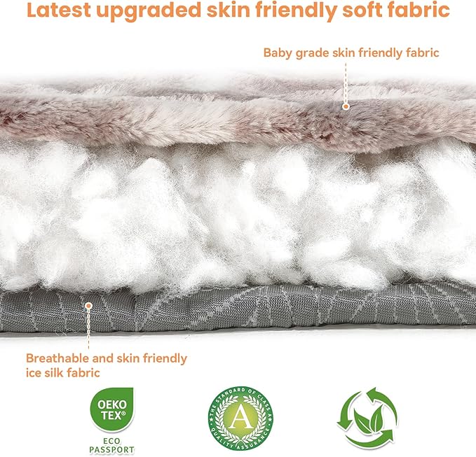 2 in 1 Dog Bed Crate Pad Mat Washable Reversible (Cool & Warm) Soft Fluffy Pet Kennel Beds for Large Medium Small Puppy Cat Sleeping Mattress Machine Wash Dog Cooling Mats (Dot Brown, 24"*17.5")