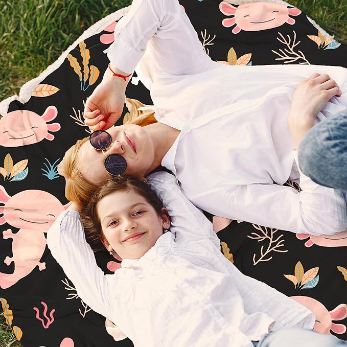 Axolotl Blanket Ultra Soft Flannel Throw Blanket Gifts for Axolotl Lovers Blankets for Girls Boys Kids Women Adults Stuff 60"X 50"