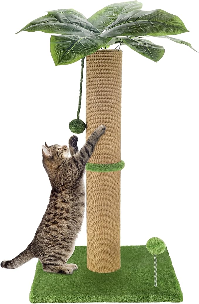 Cat Scratching Post 36 Inches Heavy Duty Scratching Post with Palm Leaf Cat Tree Large Cat Scratch Post for Adult and Kitten