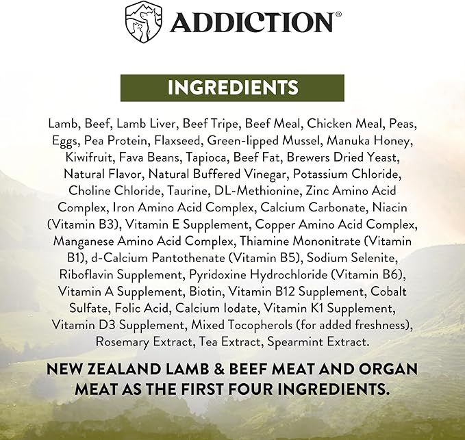 Addiction Wild Islands Highland Meats – Premium Grass-Fed Lamb & Beef Recipe – High-Protein, Whole Prey, Grain-Free Dry Cat Food for All Life Stages – 4lbs